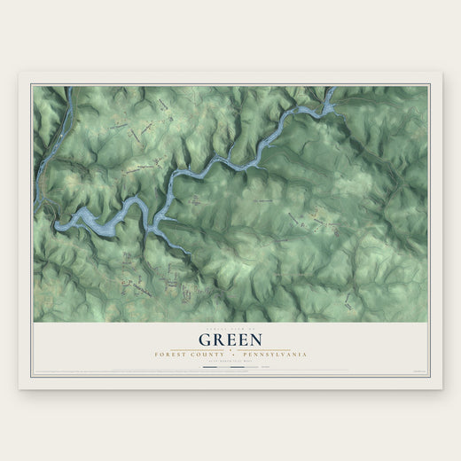 Green, Forest County, Pennsylvania map print, the full design