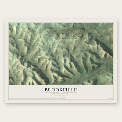 Brookfield, Pennsylvania map print, the full design