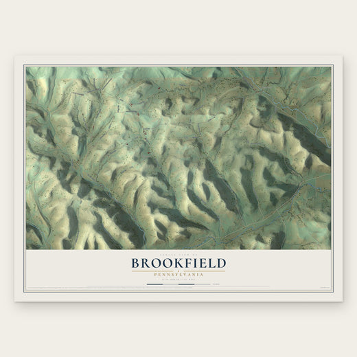 Brookfield, Pennsylvania map print, the full design