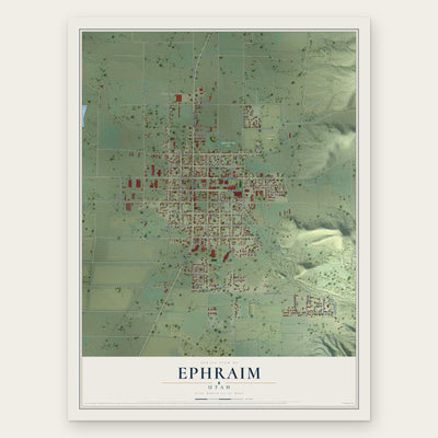 Ephraim, Utah map print, the full design