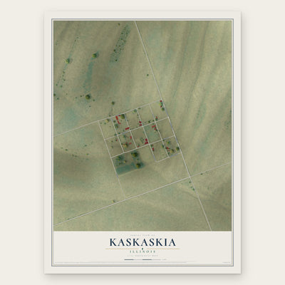 Kaskaskia, Illinois map print, the full design