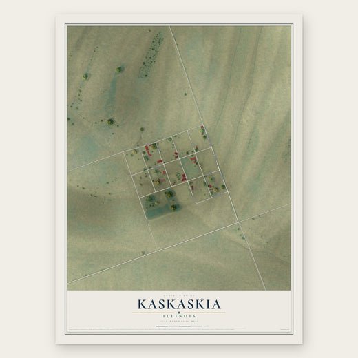 Kaskaskia, Illinois map print, the full design