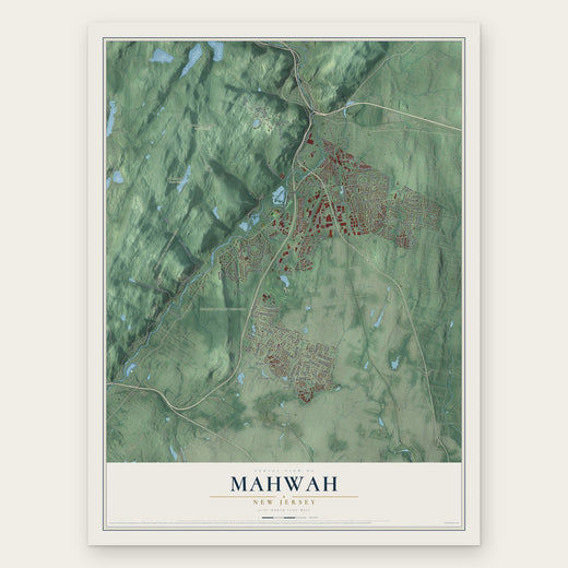 Mahwah, New Jersey map print, the full design