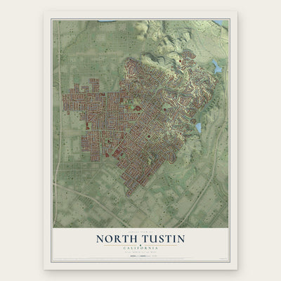 North Tustin, California map print, the full design