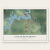 Beaverton, Michigan map print, the full design