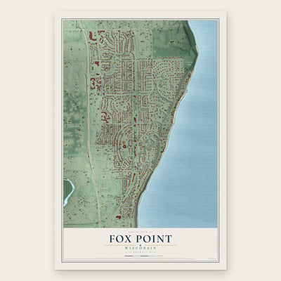 Fox Point, Wisconsin map print, the full design