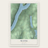 Wayne, New York map print, the full design
