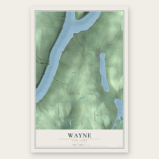 Wayne, New York map print, the full design