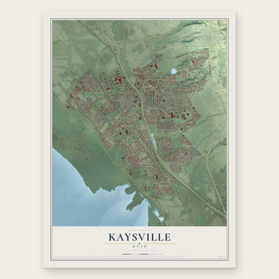 Kaysville, Utah map print, the full design