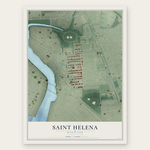 Saint Helena, Maryland map print, the full design