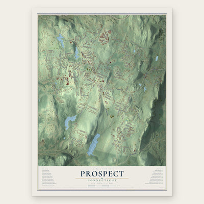 Prospect, Connecticut map print, the full design