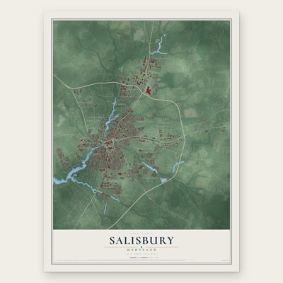 Salisbury, Maryland map print, the full design