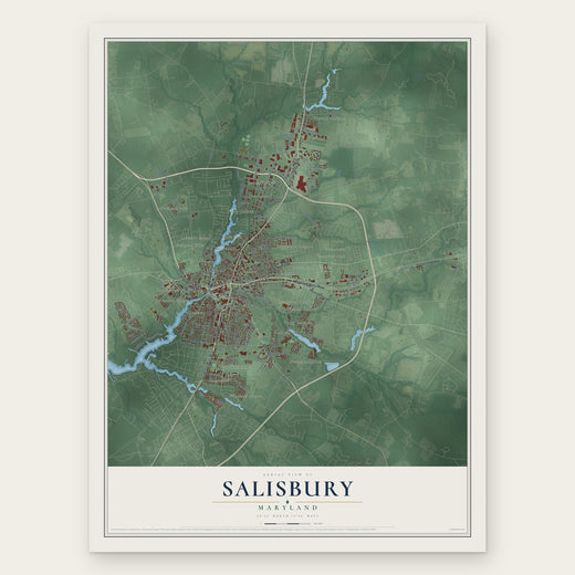 Salisbury, Maryland map print, the full design