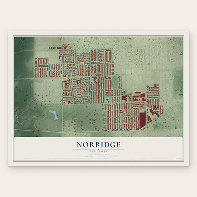 Norridge, Illinois map print, the full design
