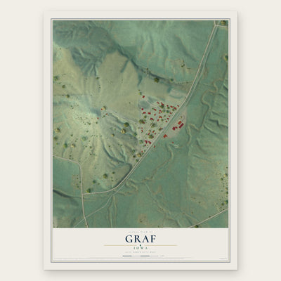 Graf, Iowa map print, the full design
