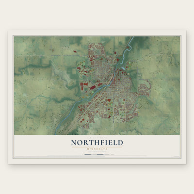 Northfield, Minnesota map print, the full design