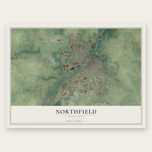 Northfield, Minnesota map print, the full design
