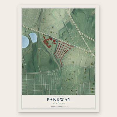 Parkway, Maryland map print, the full design