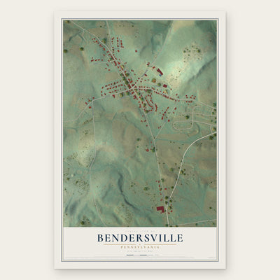 Bendersville, Pennsylvania map print, the full design