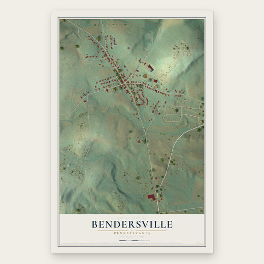 Bendersville, Pennsylvania map print, the full design
