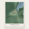 Ludlow Falls, Ohio map print, the full design