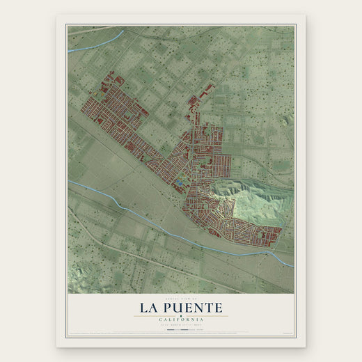 La Puente, California map print, the full design