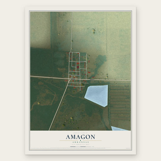 Amagon, Arkansas map print, the full design