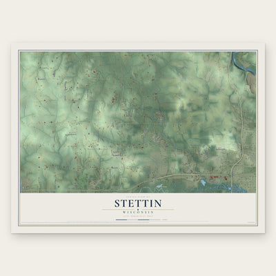 Stettin, Wisconsin map print, the full design