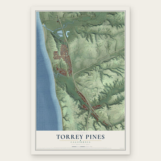 Torrey Pines, California map print, the full design