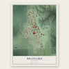 Brainard, Nebraska map print, the full design