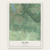 Blair, Michigan map print, the full design