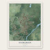 Evergreen, Montana map print, the full design