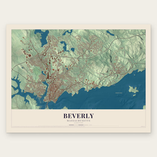 Beverly, Massachusetts map print, the full design