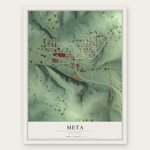 Meta, Missouri map print, the full design