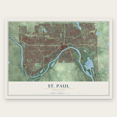 St. Paul, Minnesota map print, the full design