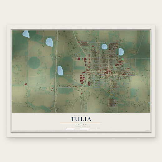 Tulia, Texas map print, the full design