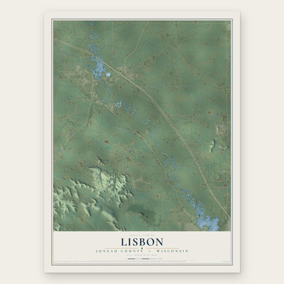 Lisbon, Juneau County, Wisconsin map print, the full design