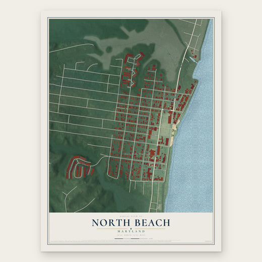 North Beach, Maryland map print, the full design