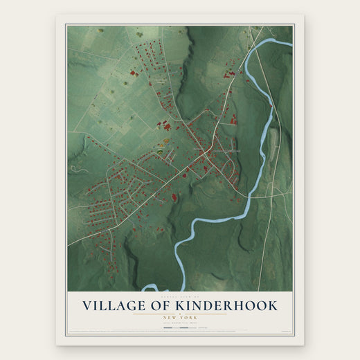 Village of Kinderhook, New York map print, the full design