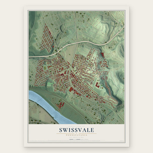 Swissvale, Pennsylvania map print, the full design