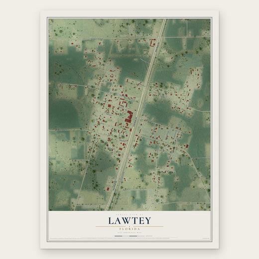 Lawtey, Florida map print, the full design