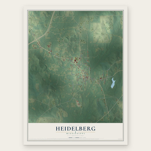 Heidelberg, Mississippi map print, the full design