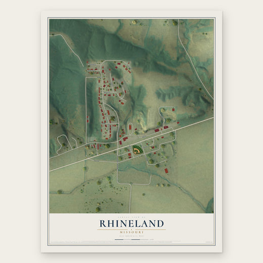 Rhineland, Missouri map print, the full design