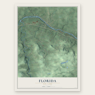 Florida, New York map print, the full design