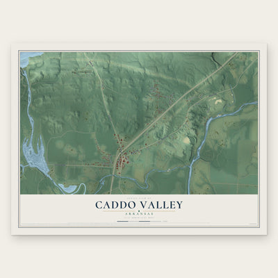 Caddo Valley, Arkansas map print, the full design