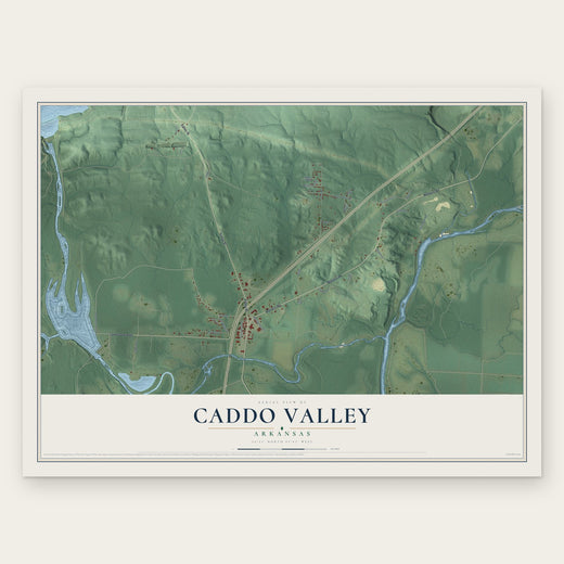 Caddo Valley, Arkansas map print, the full design