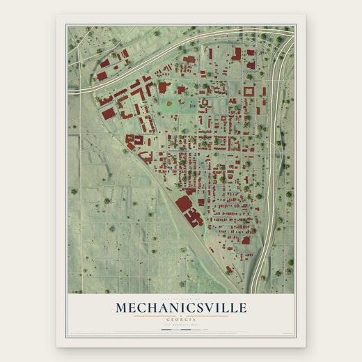 Mechanicsville, Georgia map print, the full design