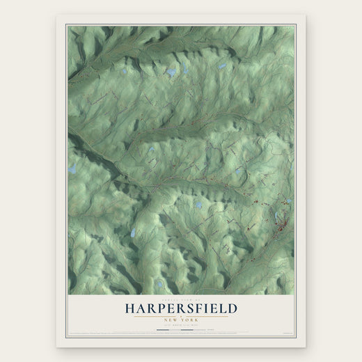 Harpersfield, New York map print, the full design