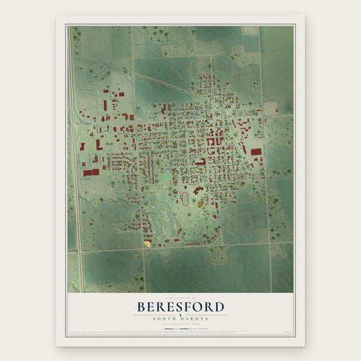 Beresford, South Dakota map print, the full design