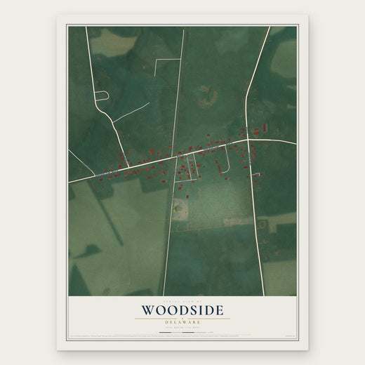 Woodside, Delaware map print, the full design